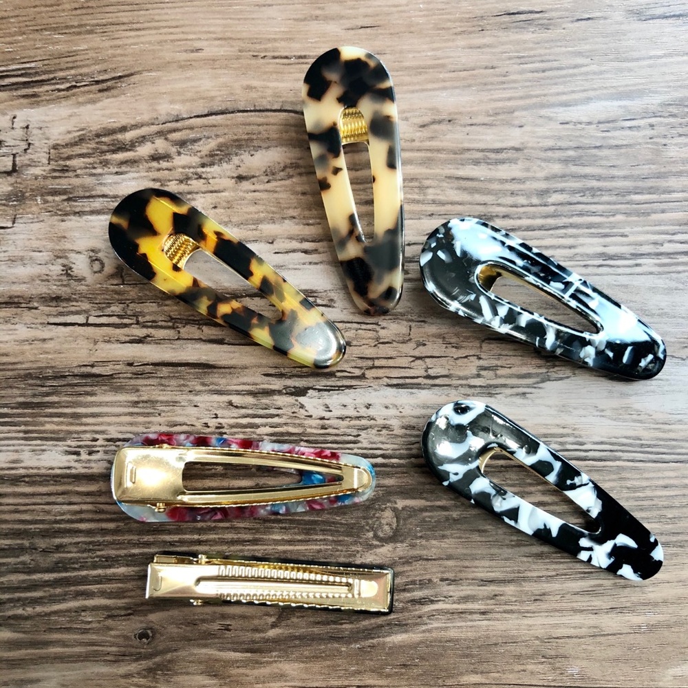 Acrylic Multi-Colored Hair Clips Barette Clips - Picture 5 of 5
